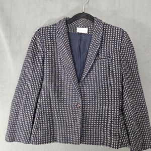 Betty Hanson Vintage Womens Blazer Jacket Wool Blend USA Made Plaid Size 8